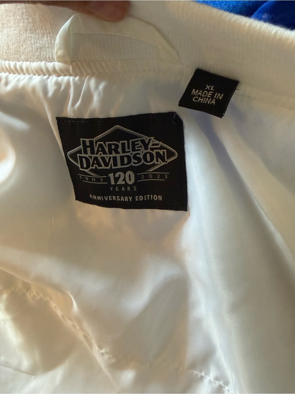 Harley-Davidson White Bomber Jacket  - womens 100 yr anniversary View 3